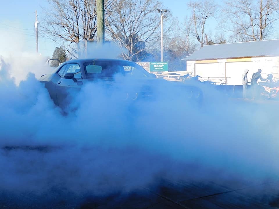 car doing a burnout