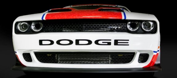 Nose of Dodge SRT Challenger with Direct Connection colors