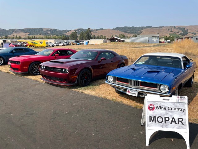 Row of cars on display