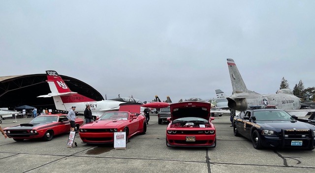 Row of cars on display