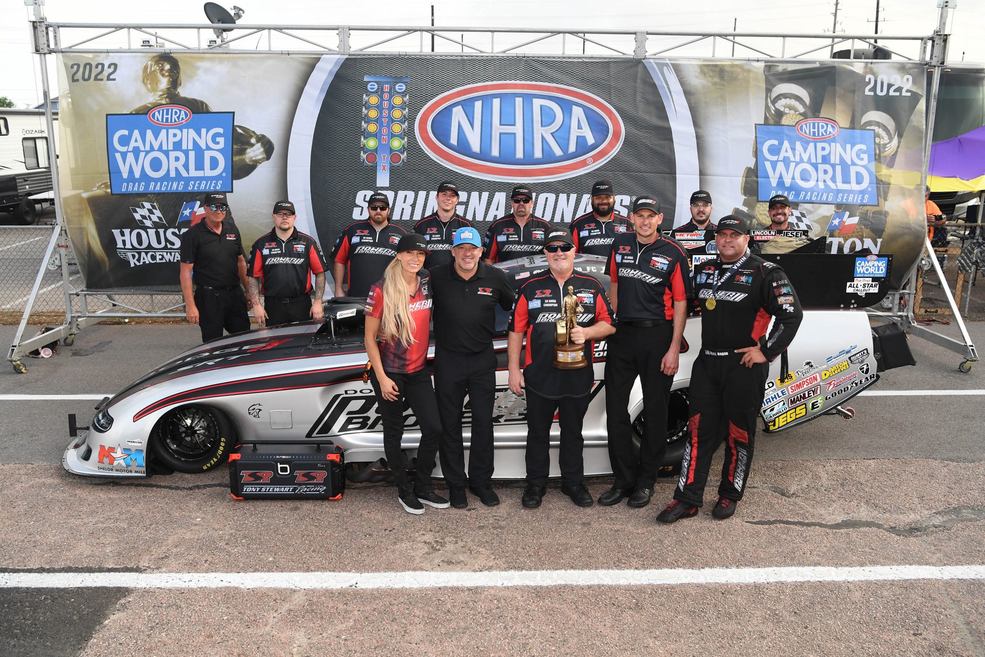 Matt Hagan and his team celebrating a win