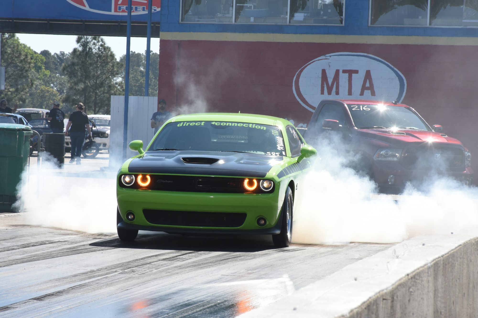 car doing a burnout