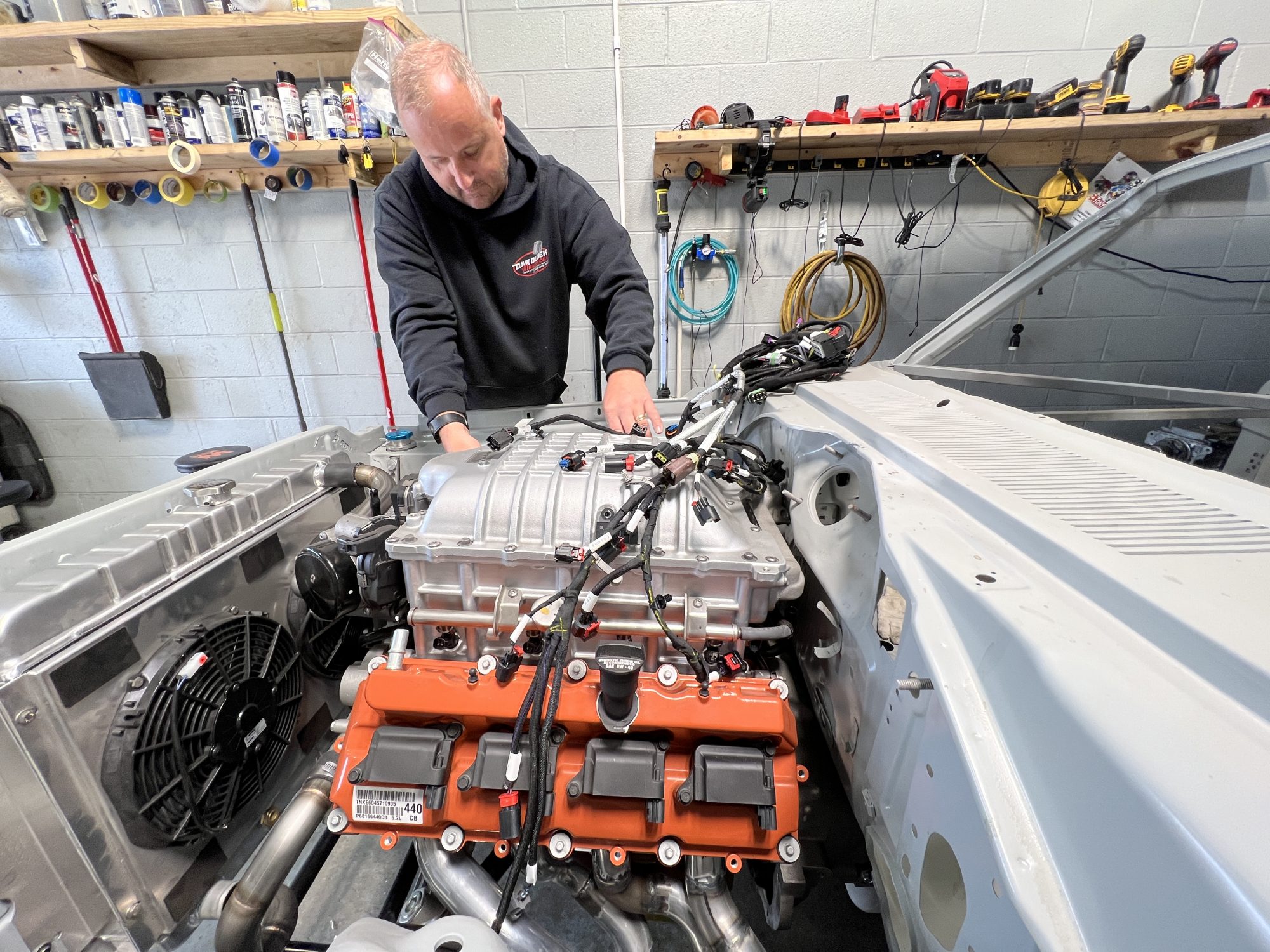 Man working on a car