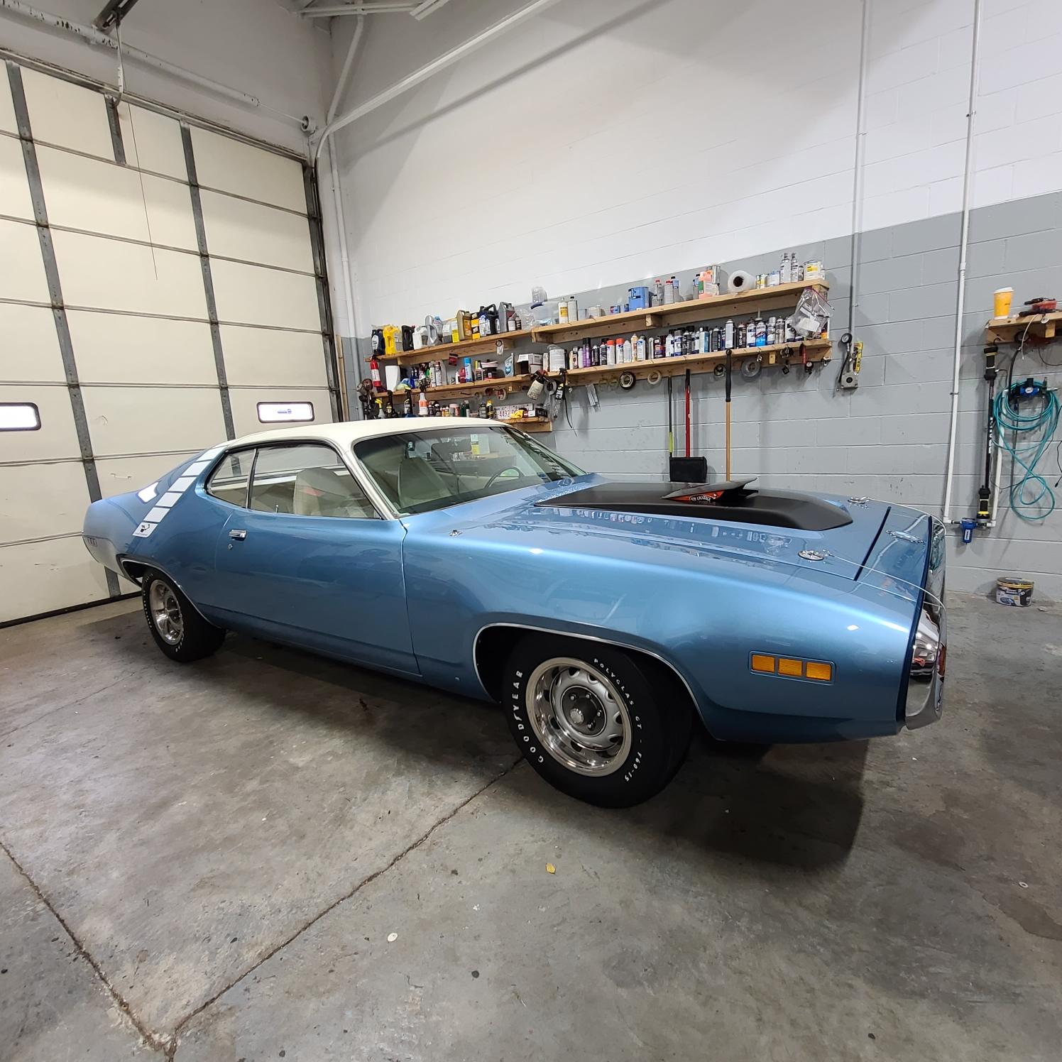 Car sitting in a garage