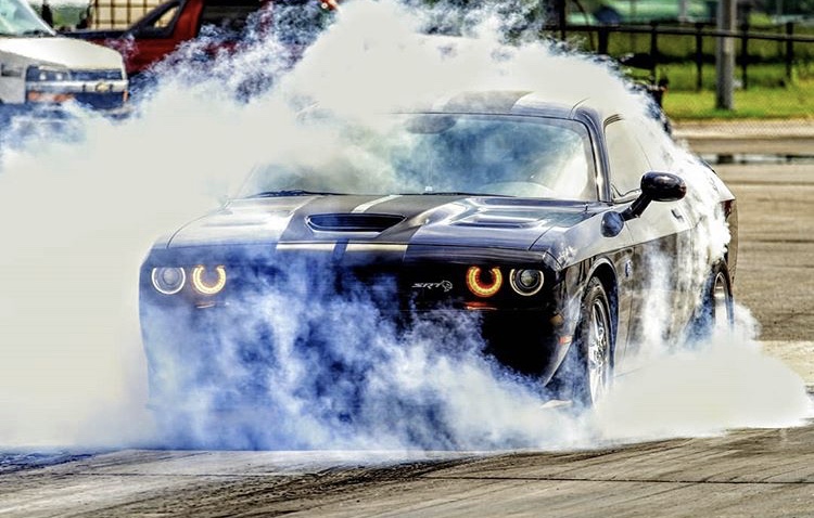 car doing a burnout