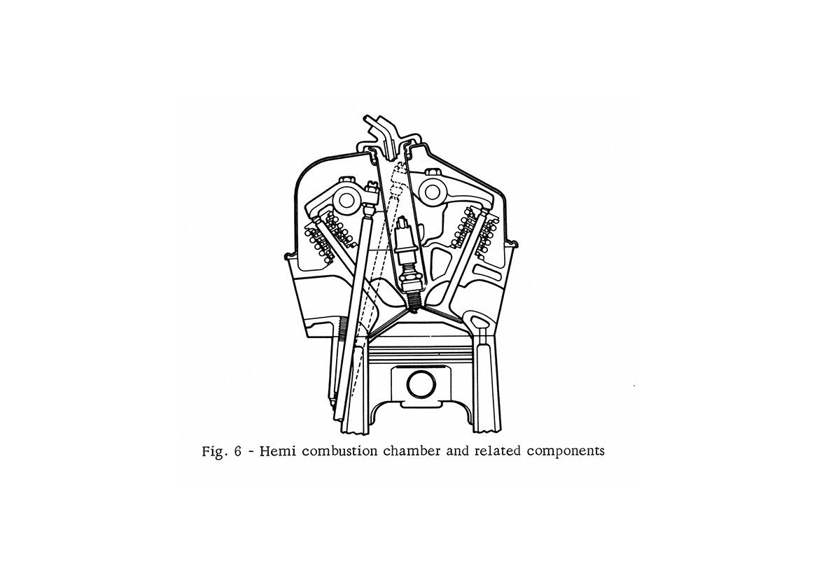 Drawing of HEMI engine