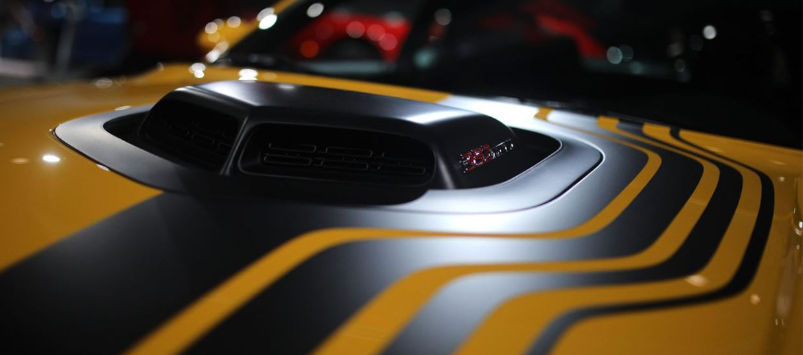 Shaker hood on a Dodge vehicle