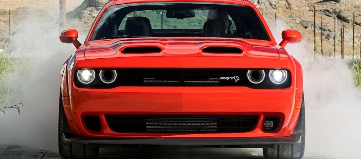 Dodge Challenger SRT Hellcat doing a burnout