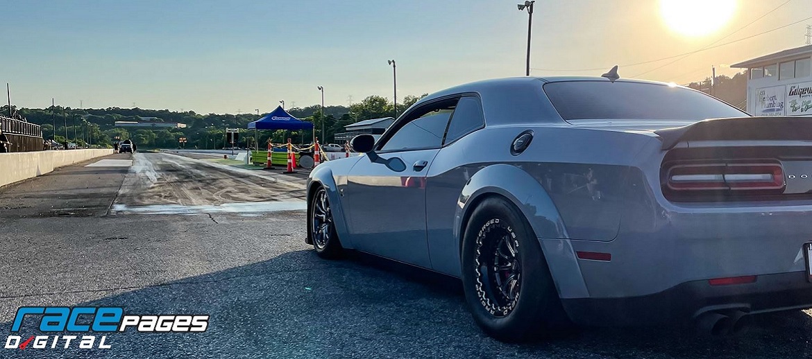 a smoke show challenger takes the track