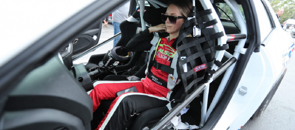 Lindsay Wheelock in the driver seat of her Drag Pak