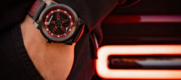 Black and Red Hellcat Wristwatch with Challenger Taillights