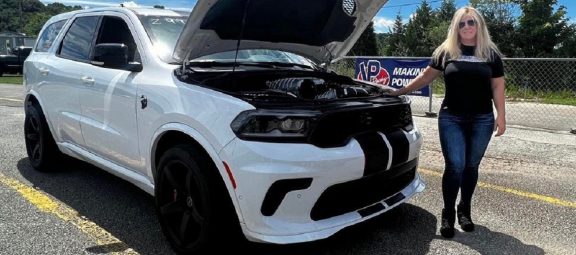 A Dodge Durango SRT<sup>&reg;</sup> Hellcat is in the 8s