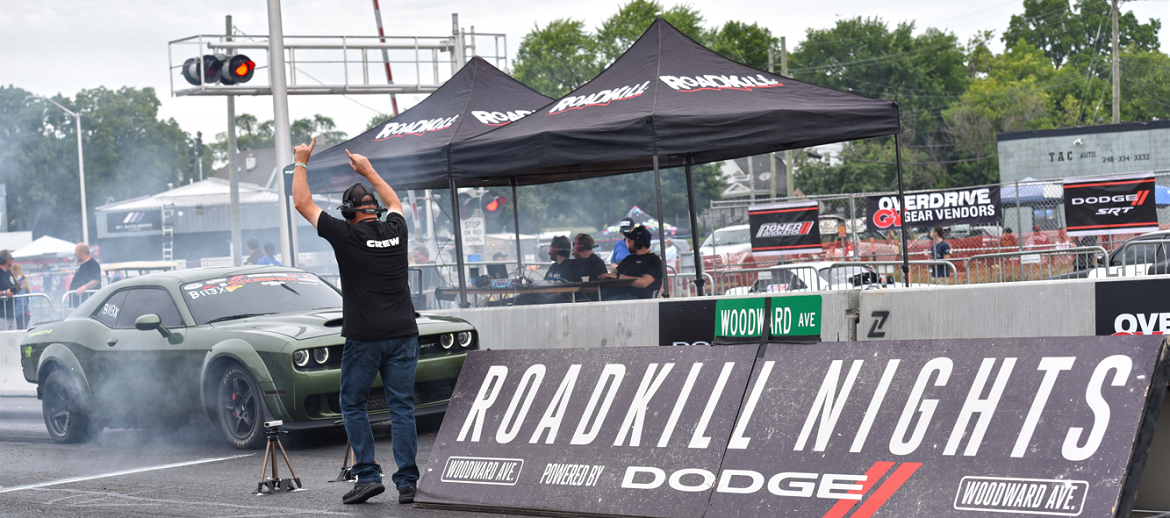 roadkill nights drag racing start line burnout