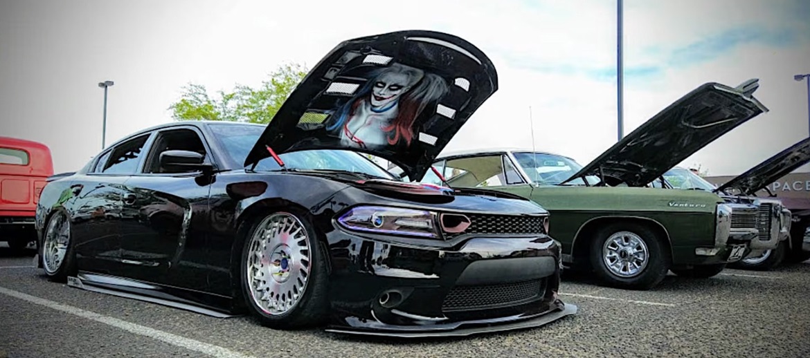 Harley Quinn styled Dodge Charger